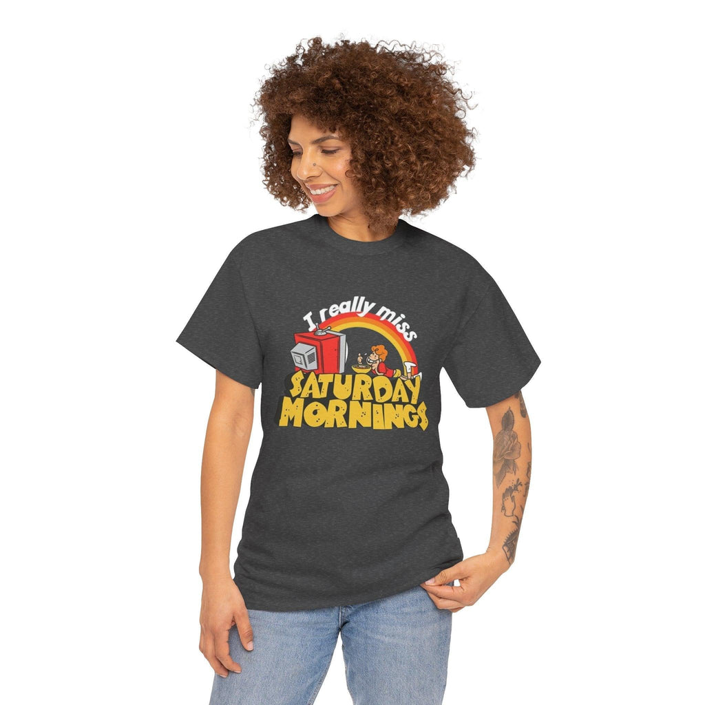 Nostalgic Saturday Mornings Tee, Unisex Cotton T-Shirt, Funny Graphic Tee, Gift for Cartoon Lovers, Weekend Vibe Shirt