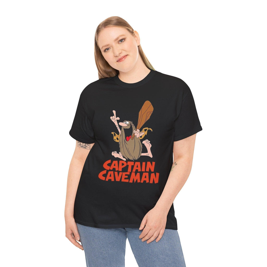 Captain Caveman Unisex Heavy Cotton Tee, Cartoon Shirt, Graphic Tee, Retro Apparel, Funny Gift, Casual Wear
