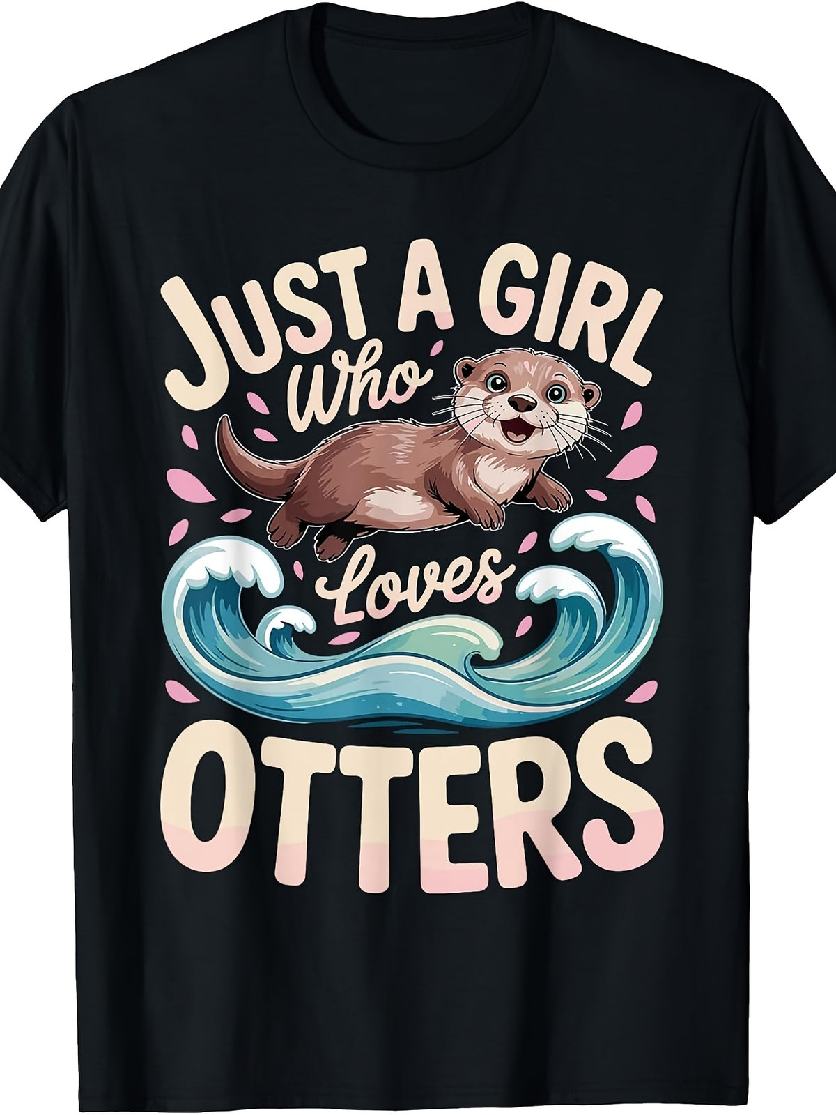 Funny Otter Art for Women Mom Sea Animal Otter Lover T-Shirt
