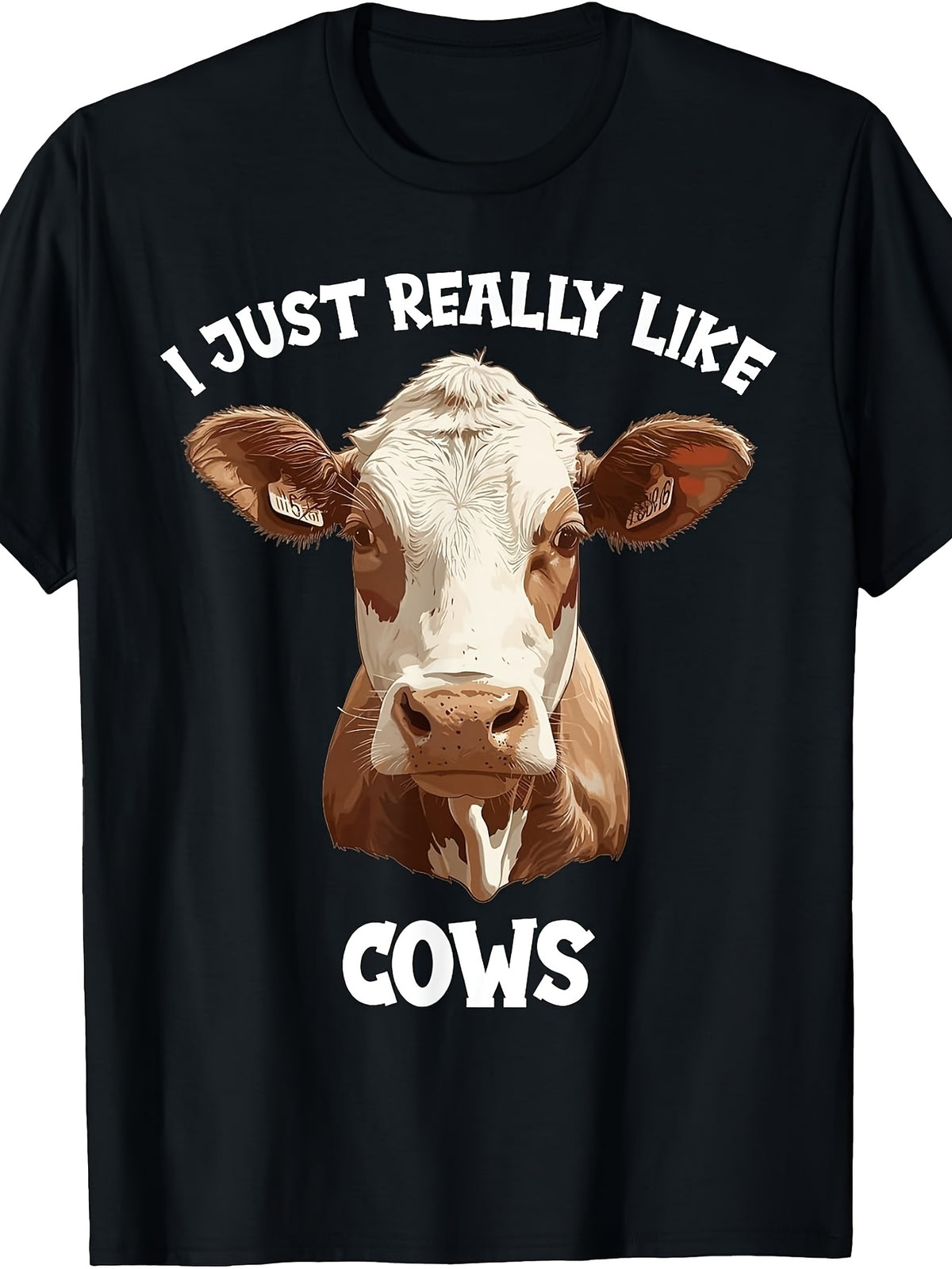 Casual Men's And Women's T-Shirt, I Just Really Like Cows Graphic Tee, Farm Animal Lover Gift, Summer Spring Fall Winter Daily Wear