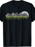 Mountain Trees Wildlife Outdoor Nature Vintage Forest Moon T-Shirt
