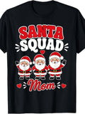 Men'S And Women'S T-Shirt, Funny Santa Squad Mom Graphic Tee, Christmas Family Matching Outfit, Holiday Season