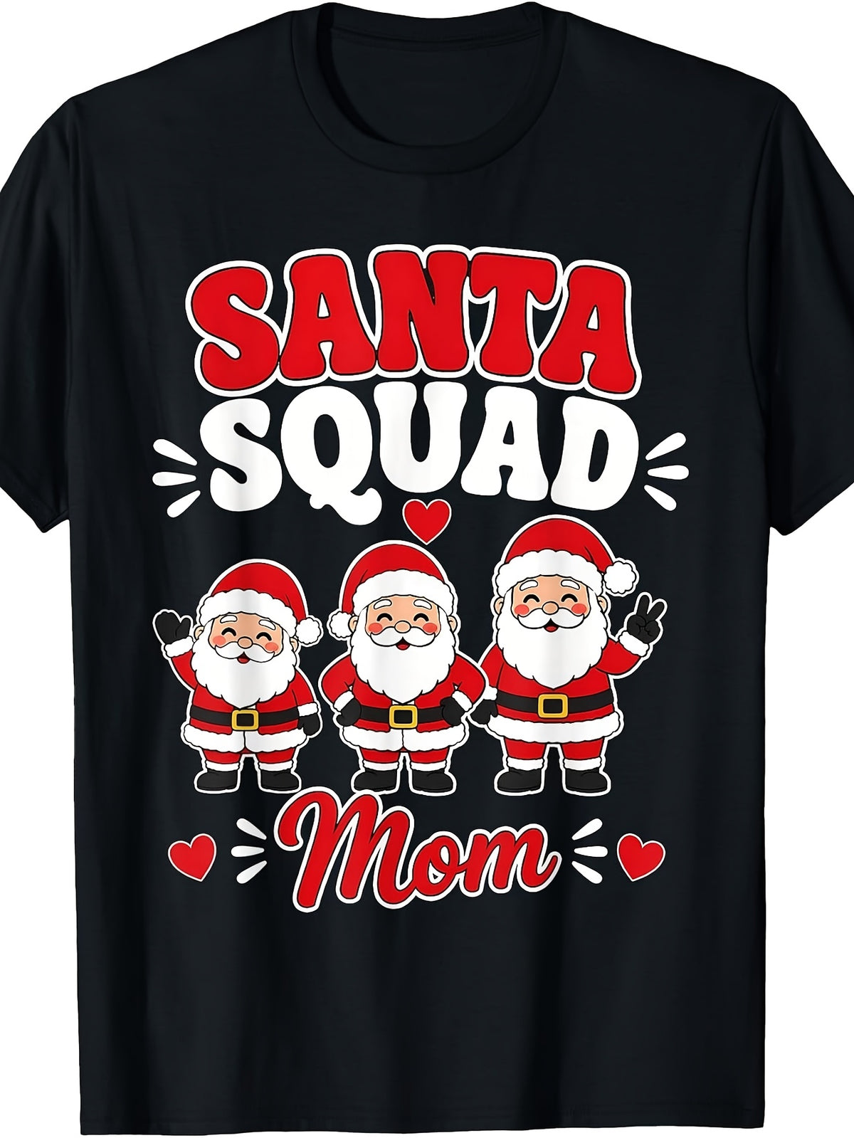 Men'S And Women'S T-Shirt, Funny Santa Squad Mom Graphic Tee, Christmas Family Matching Outfit, Holiday Season