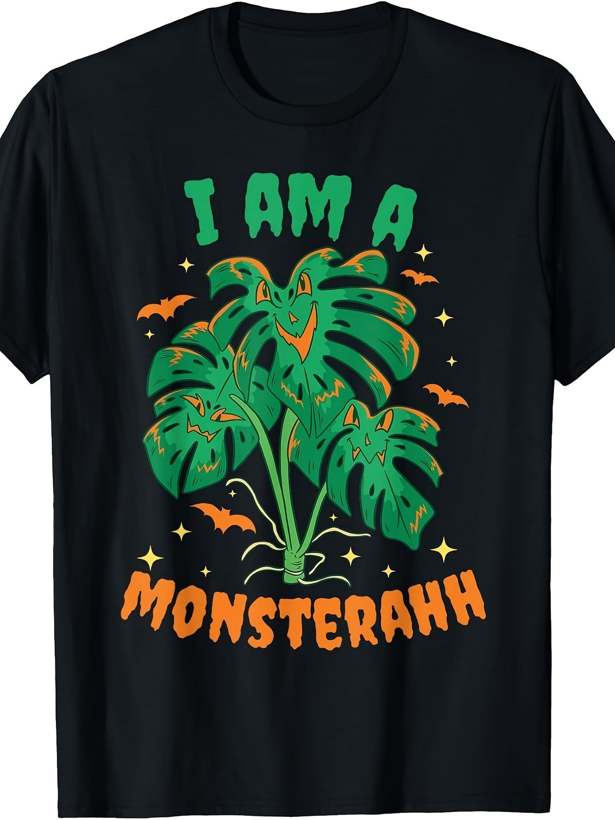 Funny Halloween, Men'S And Women'S T-Shirt, I Am a Monsterah Monster Plant Leaf Bat Design, Autumn Holiday Party Gift
